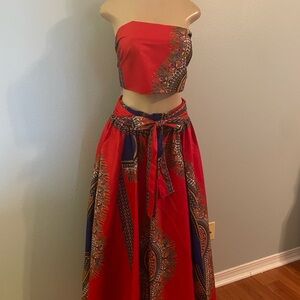 Red Patterned Women's Skirt